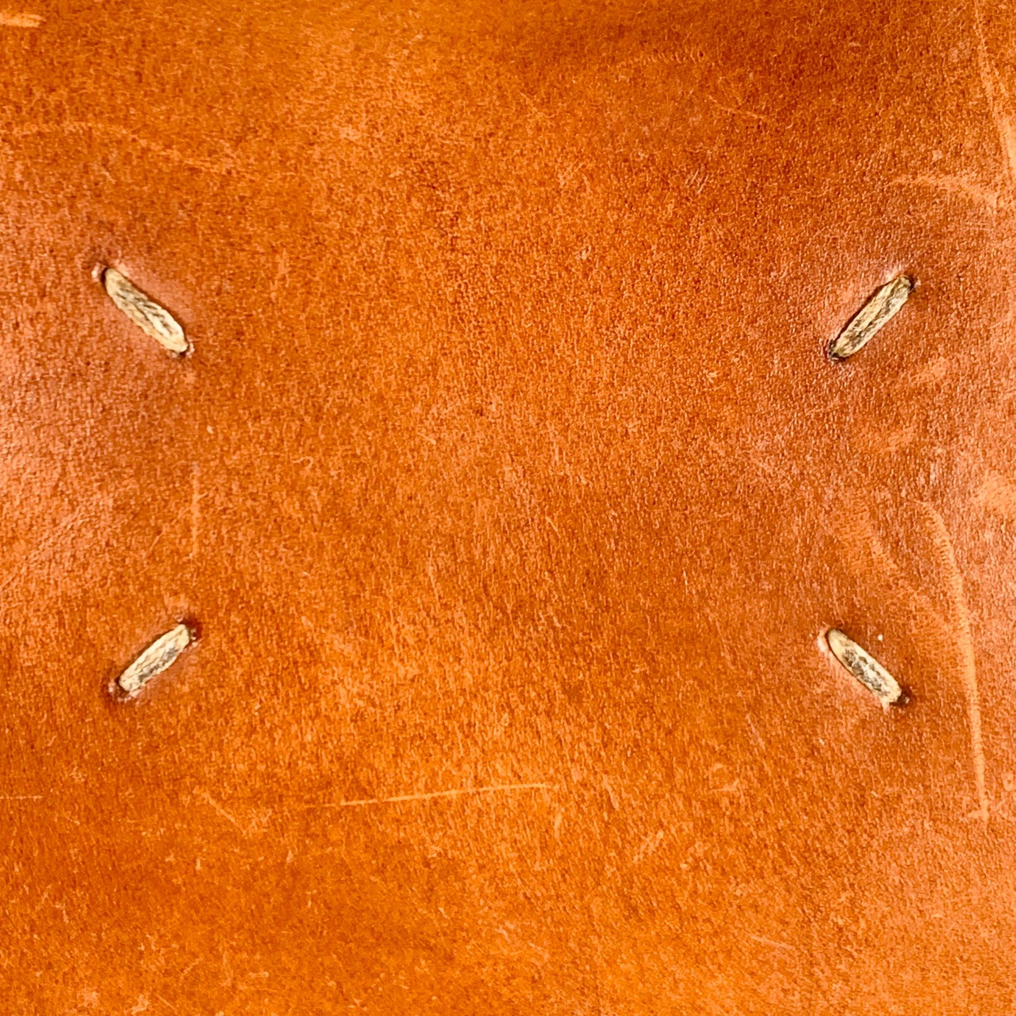 MAISON MARTIN MARGIELA Tan Distressed Calfskin Leather Shoulder Bag In Good Condition In San Francisco, CA