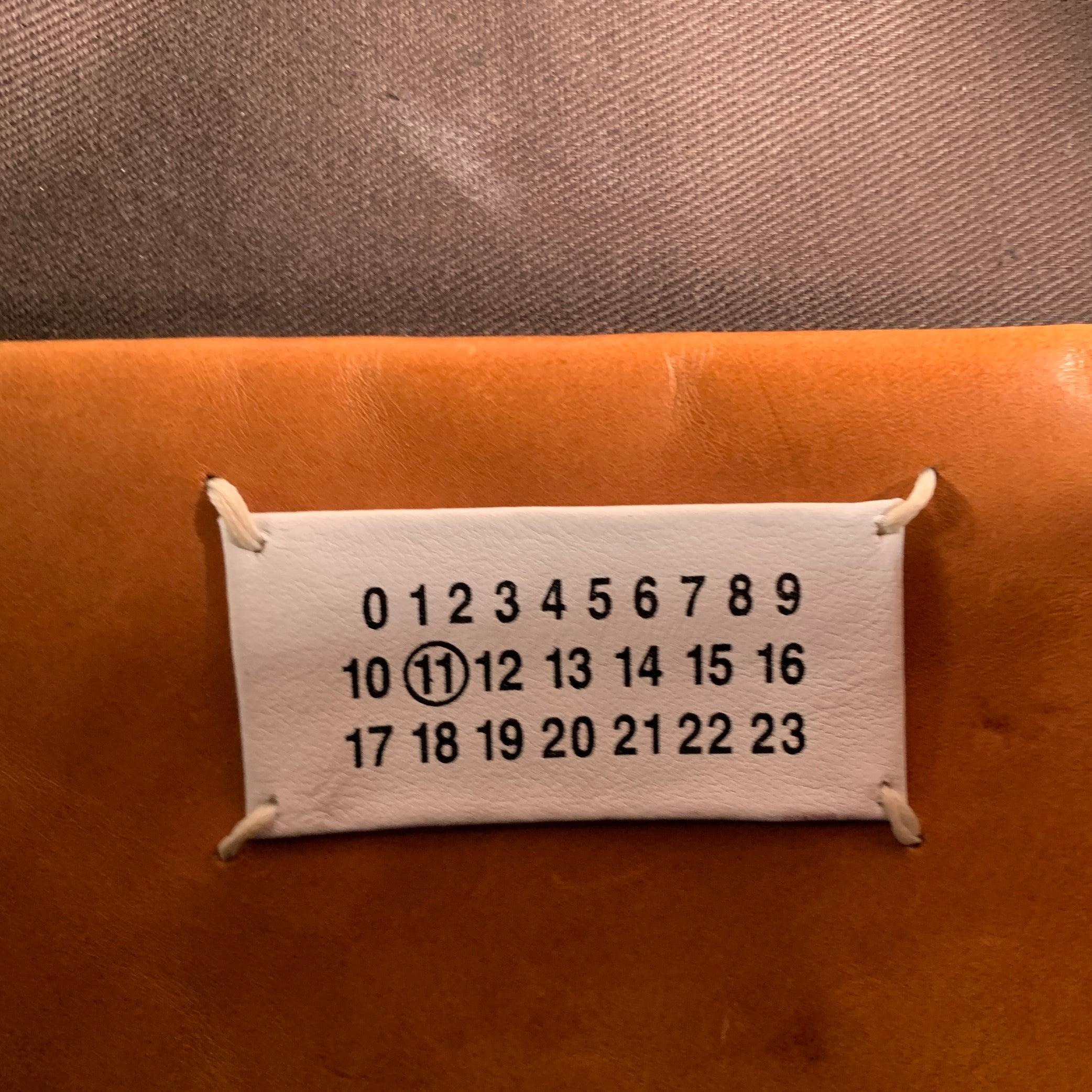 MAISON MARTIN MARGIELA Tan Distressed Calfskin Leather Shoulder Bag 1