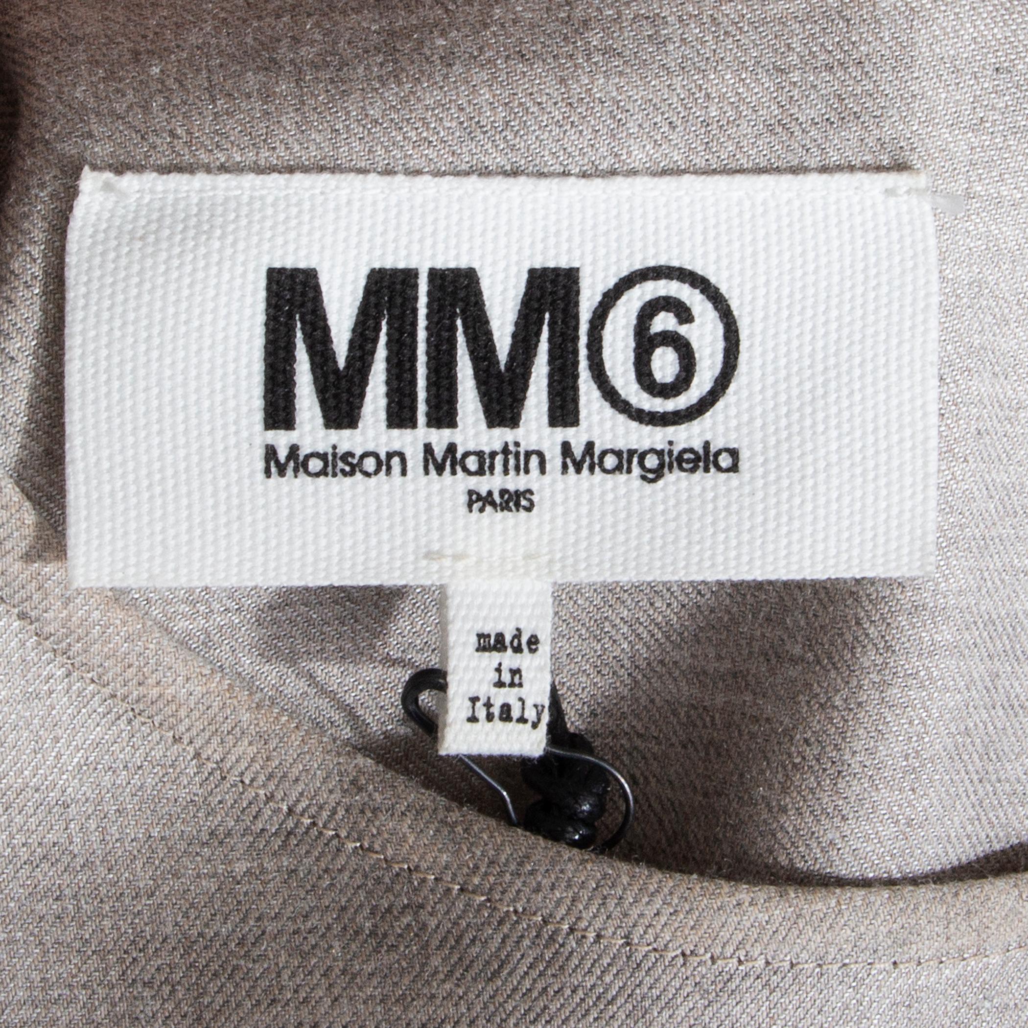 MAISON MARTIN MARGIELA taupe wool APPLIQUE Top Shirt 40 S 2