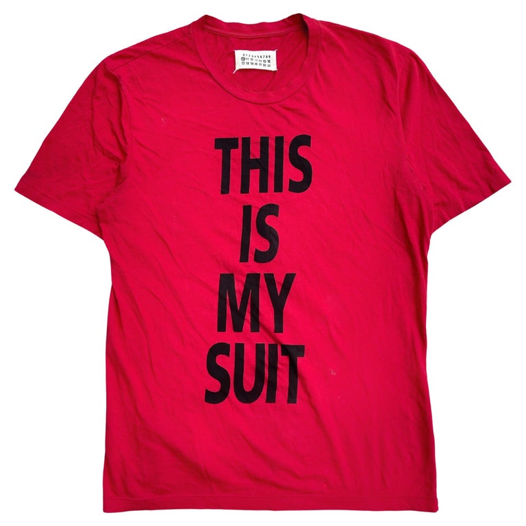Maison Martin Margiela "This Is My Suit" T-Shirt, Spring 2008 For Sale at 1stDibs | le marais 1980 t shirt, what is suit size, how do i know my suit size