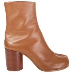 MAISON MARTIN MARGIELA - Bottines TABI SPLIT-TOE en cuir marron café - Taille 36