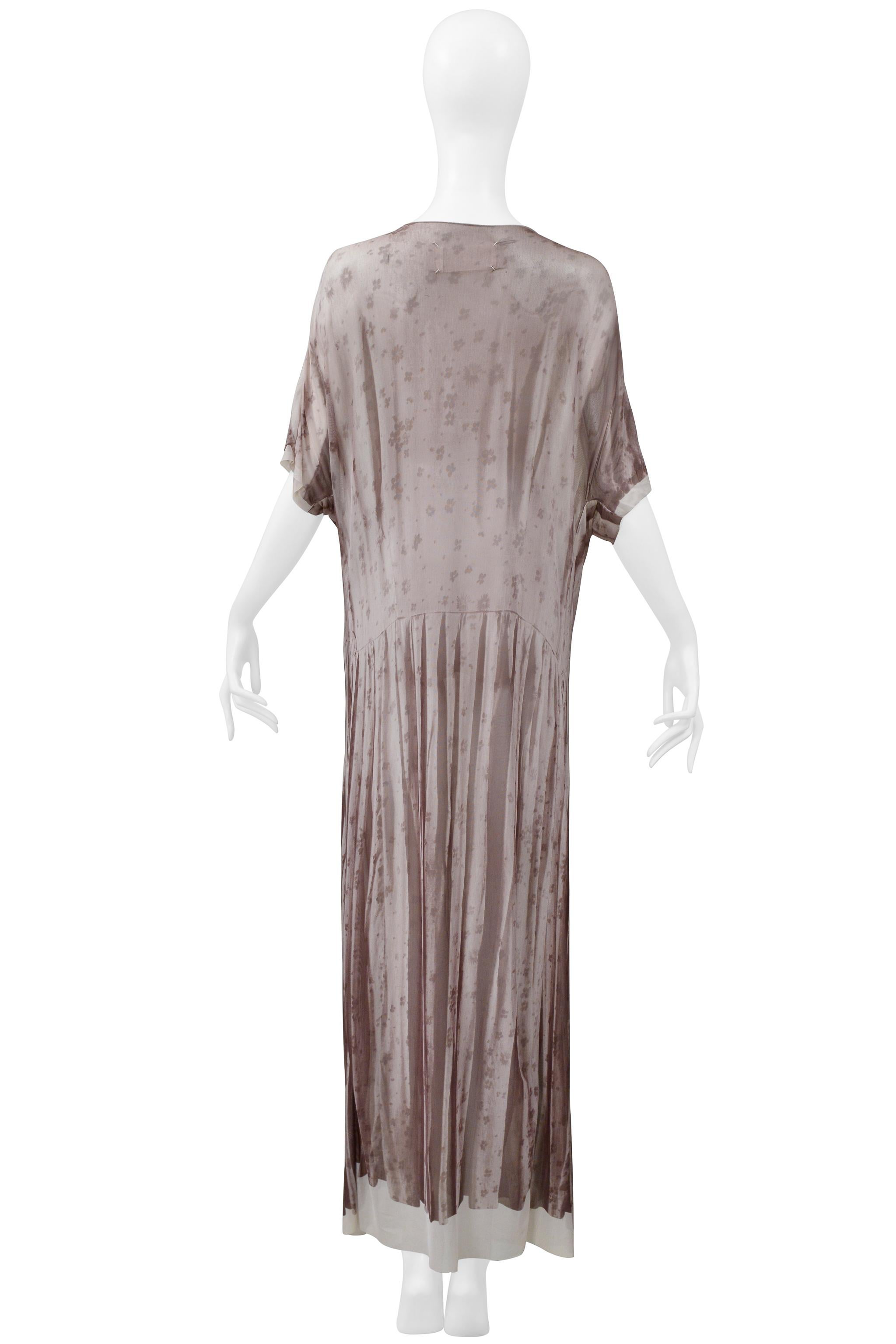 Maison Martin Margiela Trompe L'Oeil Photo Print Brown Floral Maxi Dress 1999 in vendita 5