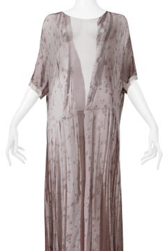 Maison Martin Margiela Trompe L'oeil Photo Print Brown Floral Maxi Dress 1999