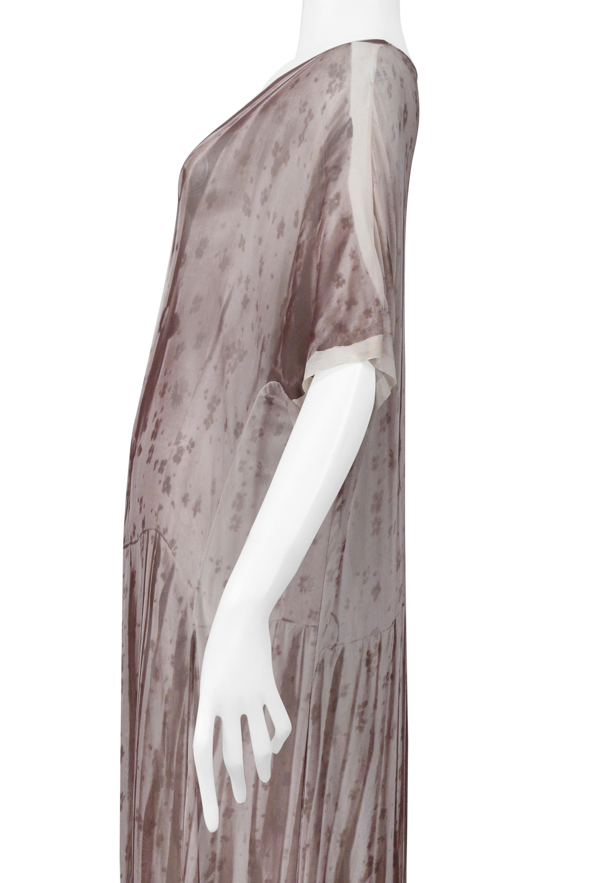 Maison Martin Margiela Trompe L'Oeil Photo Print Brown Floral Maxi Dress 1999 in vendita 2