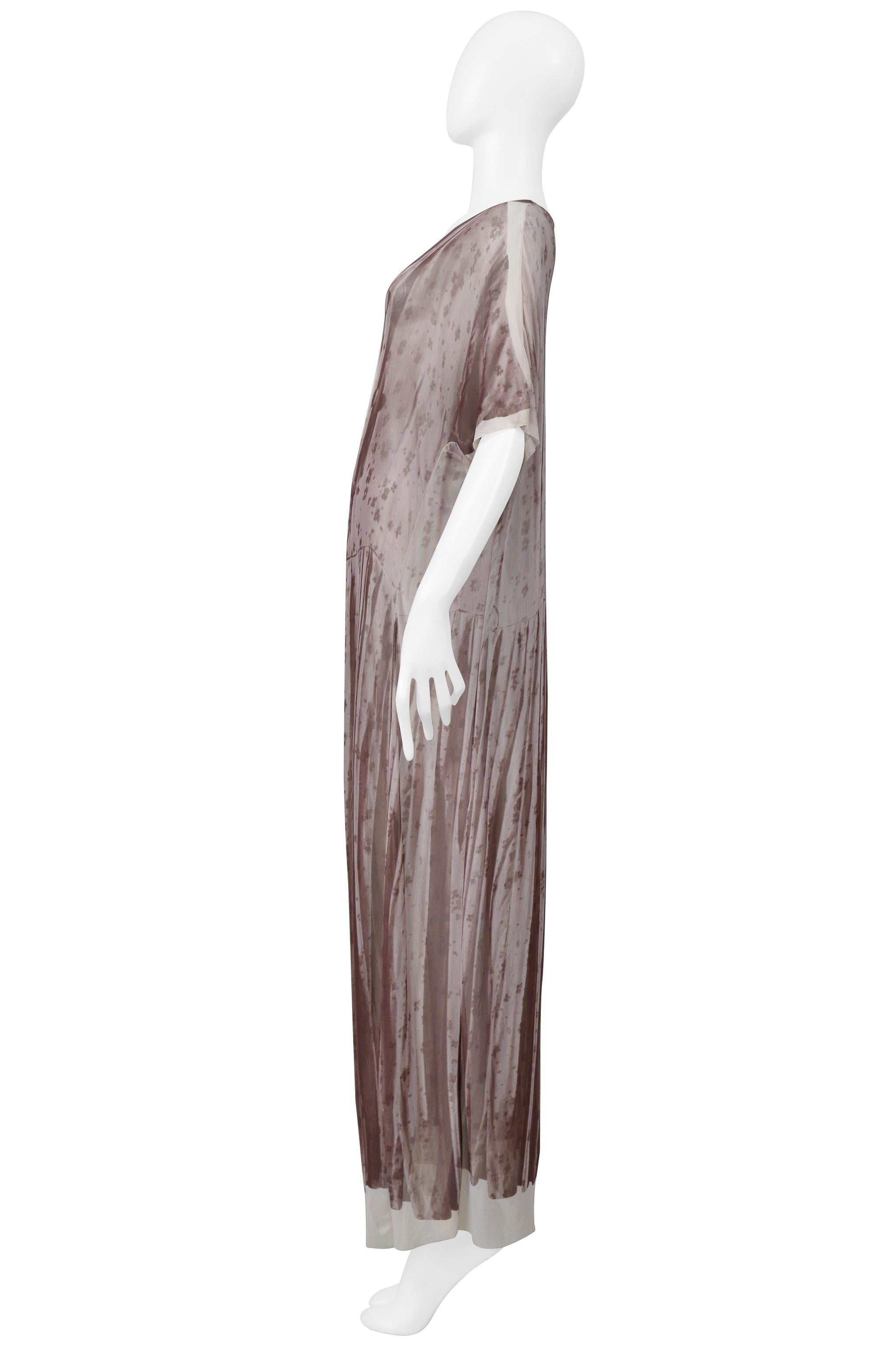 Maison Martin Margiela Trompe L'Oeil Photo Print Brown Floral Maxi Dress 1999 in vendita 3
