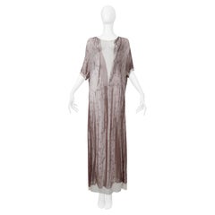 Maison Martin Margiela Trompe L'Oeil Photo Print Brown Floral Maxi Dress 1999
