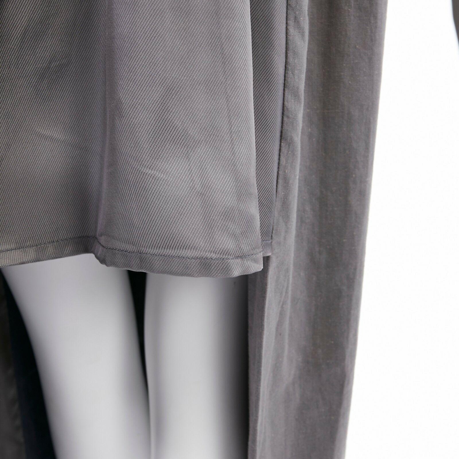 MAISON MARTIN MARGIELA Vintage AW1989 grey pinstripe silk back long vest M 5