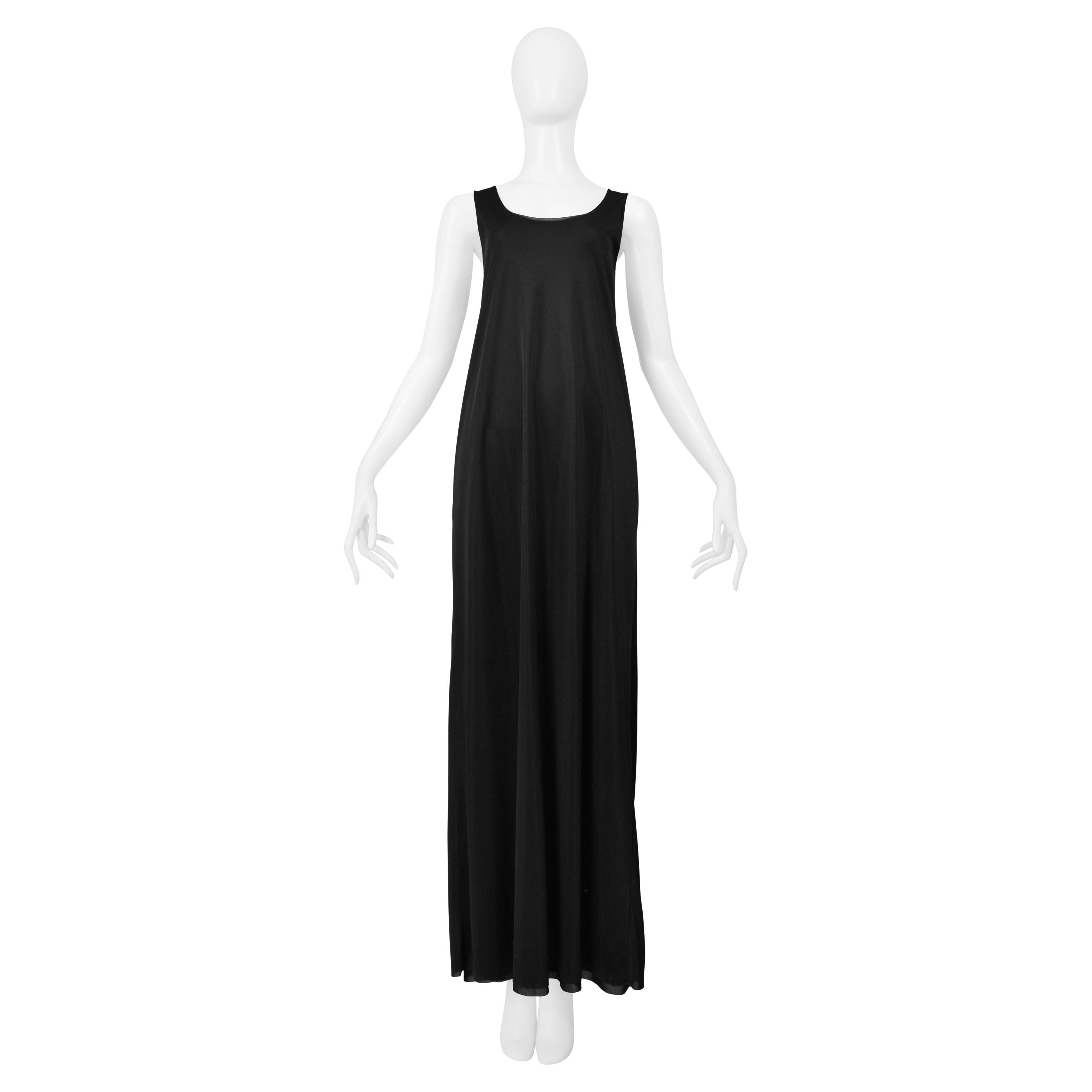 Maison Martin Margiela Vintage Schwarzes zweilagiges Tank-Kleid