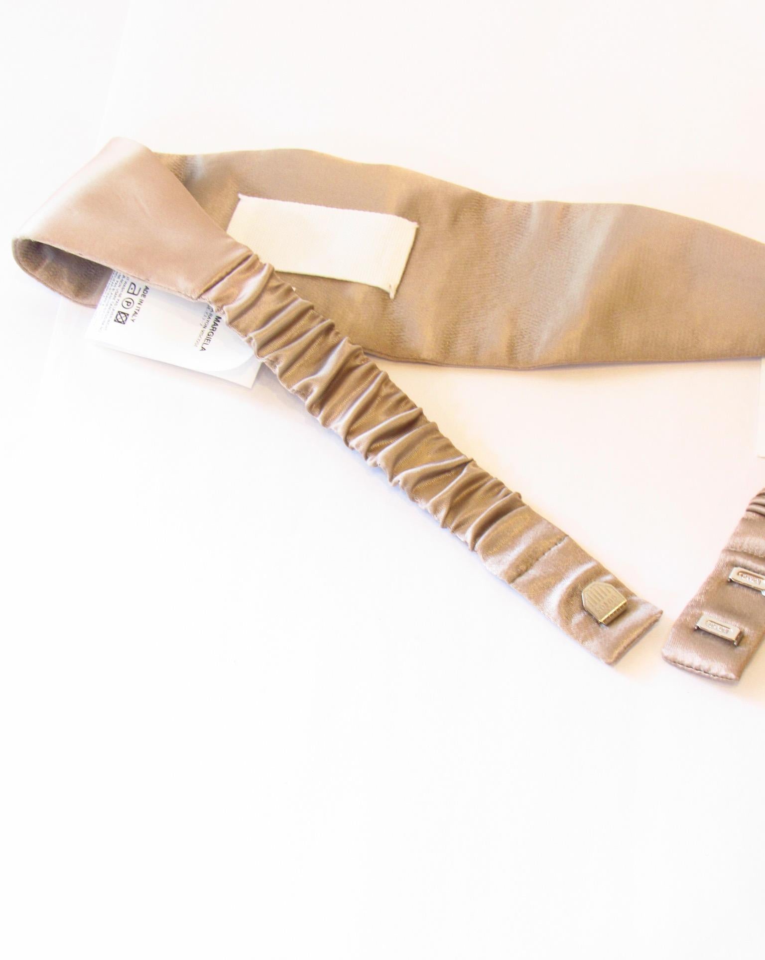 Maison Martin Margiela Vintage NWT Taupe Satin Cummerbund For Sale 6