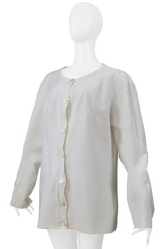 Maison Martin Margiela White Cardigan With Oversized Crewneck Ss 2001