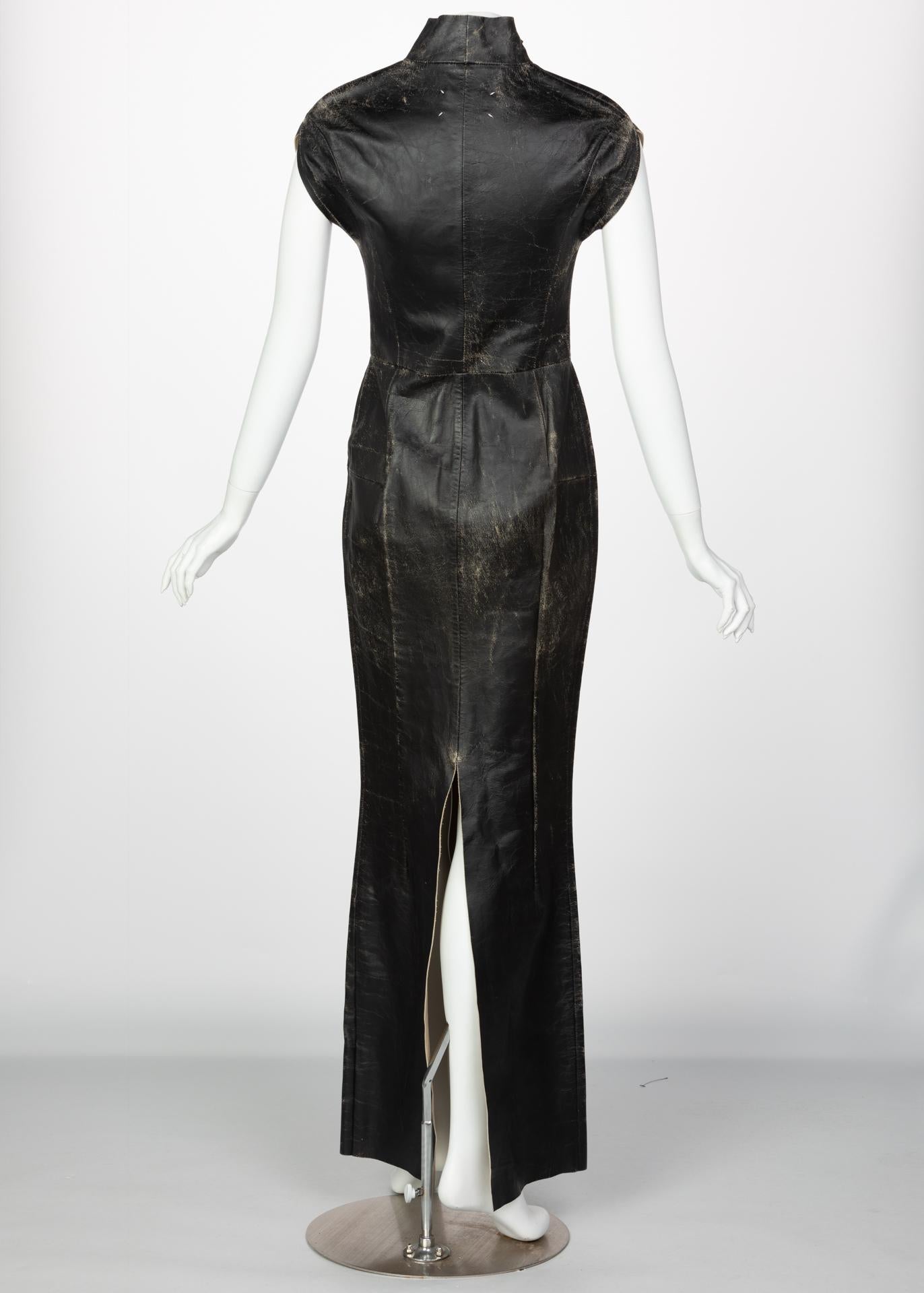 Maison Martin Margiela White Label Black Leather Zipper Dress, 2012 In Excellent Condition In Boca Raton, FL