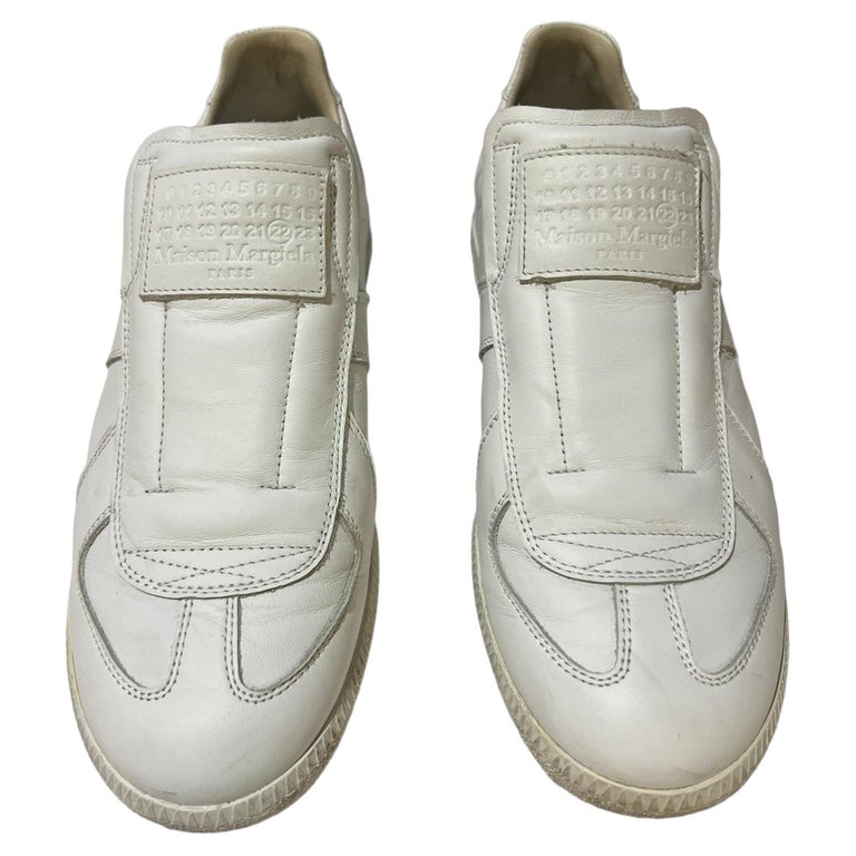 Maison Martin Margiela White Leather Sneakers, Size 38.5 For Sale at 1stDibs
