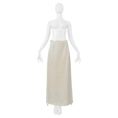 Maison Martin Margiela White Linen Skirt With Back Slit 2000