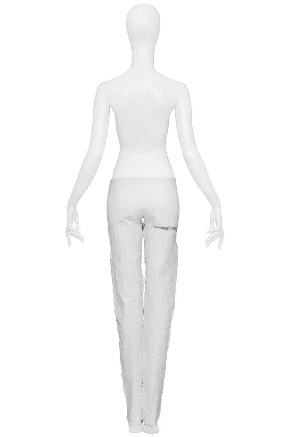 Maison Martin Margiela White Paper Pants  In Good Condition In Los Angeles, CA