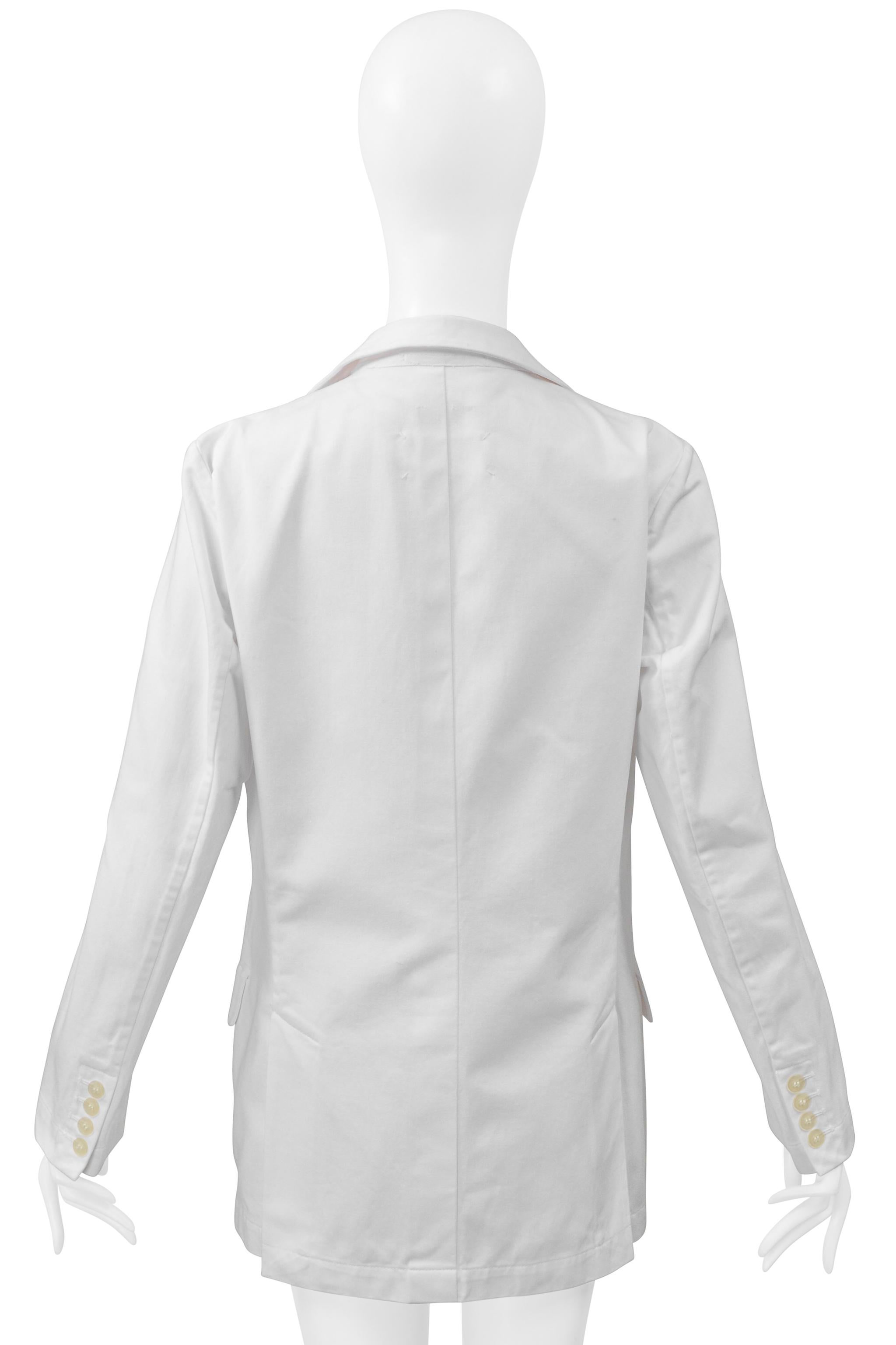 Maison Martin Margiela Weiß Stereotype Jacke und Bügel Ss 2000 im Zustand „Hervorragend“ im Angebot in Los Angeles, CA