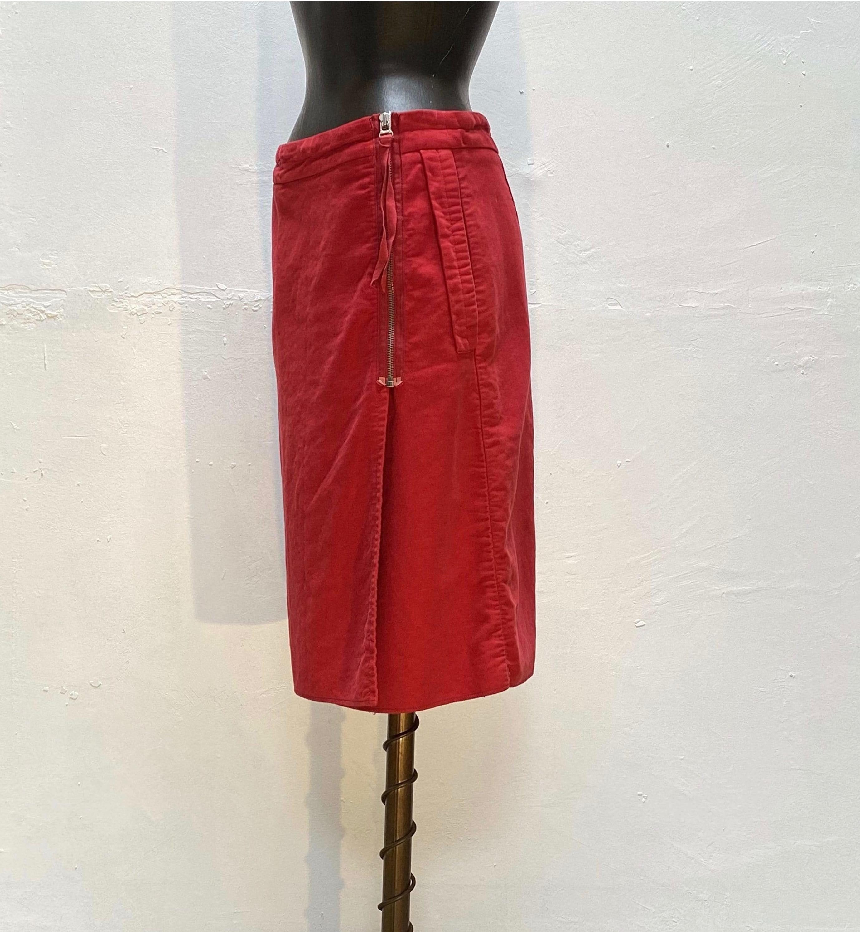 Red Maison Martin Margiela Wrap Skirt For Sale