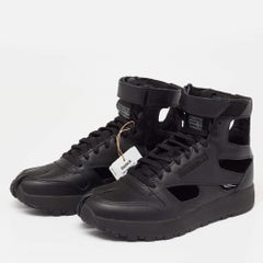 Maison Martin Margiela X Reebok Black Leather Tabi High Top Sneakers Size 39