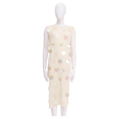 Maison Martin Margiela	F/W 2000 Gestrickte Reverse-High-Low-Tunika in Weiß mit Verzierungen