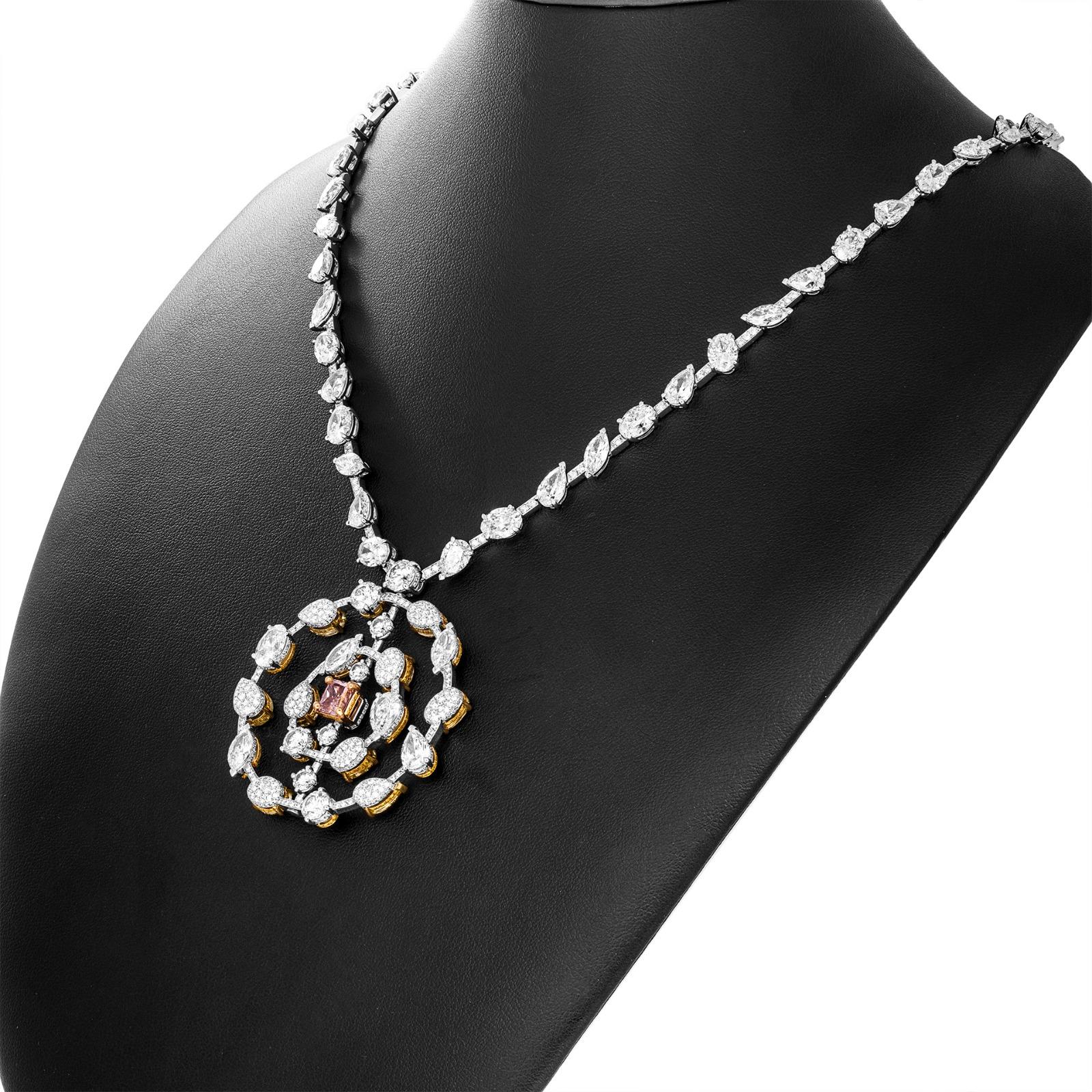 Maison Mazerea La Vie en Rose Diamant-Halskette mit über 71 Karat  (Moderne)