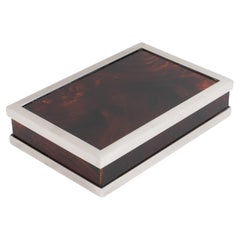 Maison Mercier Paris, Tortoiseshell Lucite and Chrome Box, 1970s