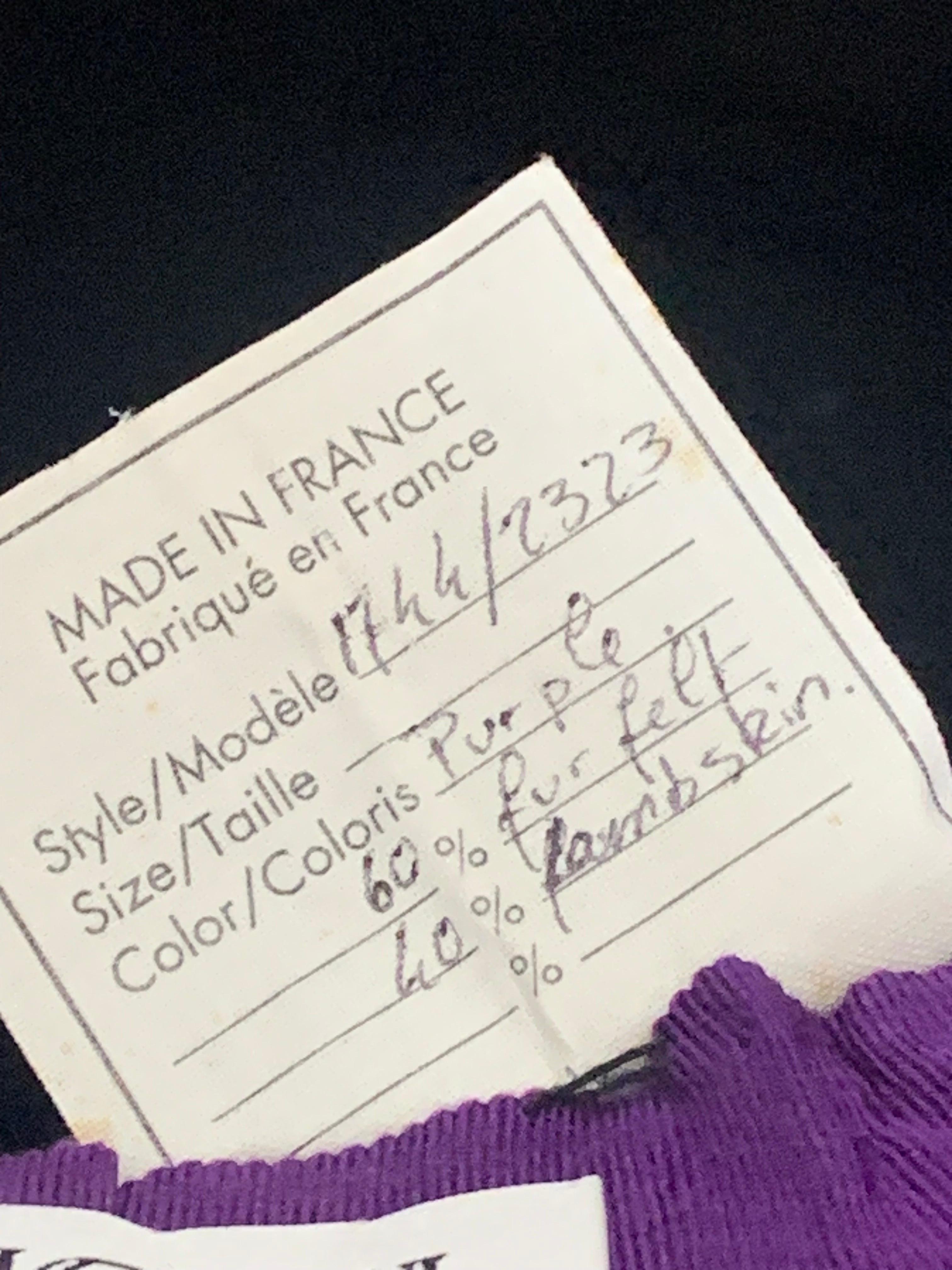 Maison Michel Autumn/Winter Purple Felt Wide Brim Hat w Suede Crown & Feathers For Sale 8