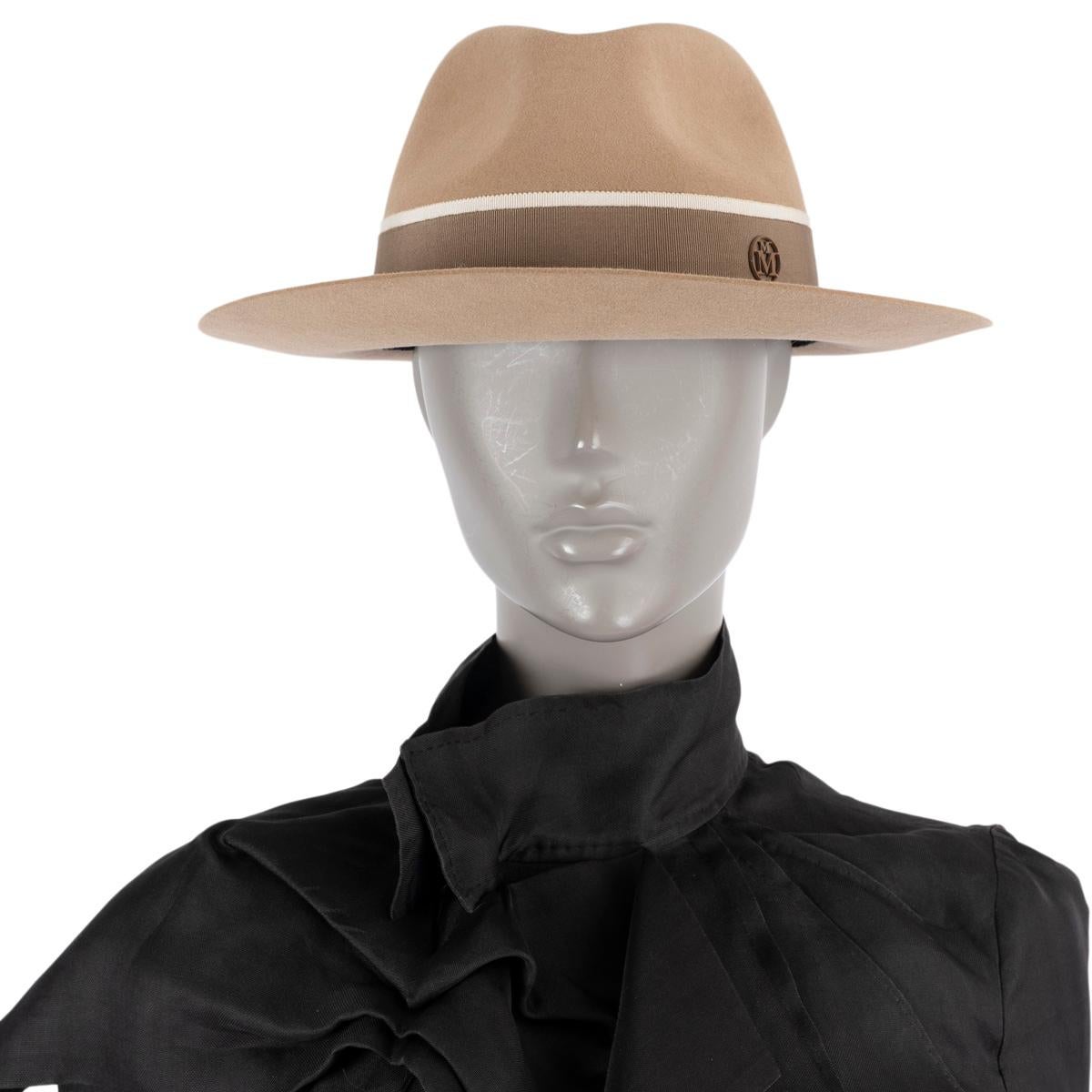 100% authentic Maison Michel Jo trilby hat in beige rabbit felt (100%) with beige and white grosgrain ribbon. Has been worn and is in excellent condition.

Measurements
Tag Size	L

All our listings include only the listed item unless otherwise