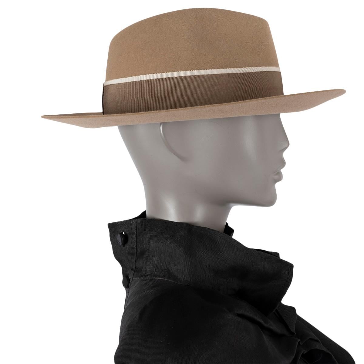 Women's MAISON MICHEL beige rabbit felt JO Trilby Hat L