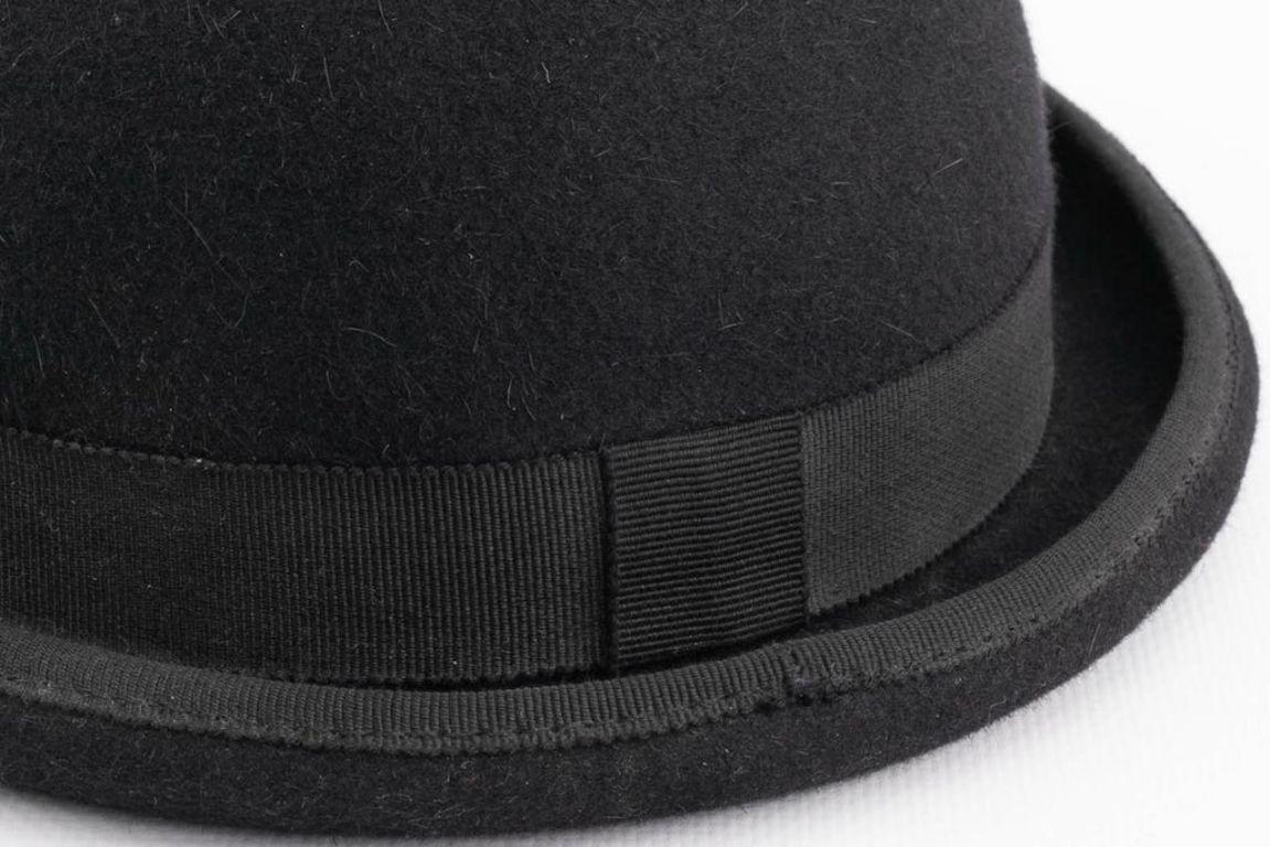 Maison Michel Black Felt Bowler Hat For Sale 2