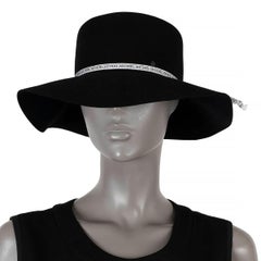 MAISON MICHEL chapeau FEDORA en feutre de lapin noir ANDRE LOGO S