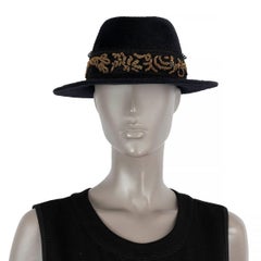MAISON MICHEL Chapeau en feutre de laine noir EMBROIDÉ S