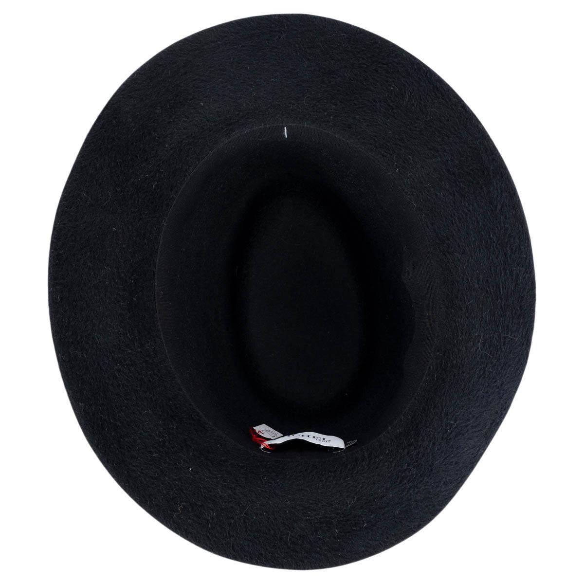 MAISON MICHEL Chapeau en feutre de laine noir EMBROIDÉ S en vente 3