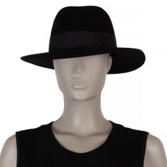 MAISON MICHEL Chapeau HENRIETTA FEDORA en feutre de laine noir L
