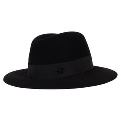 MAISON MICHEL Gorro HENRIETTA FEDORA de fieltro de lana negro L