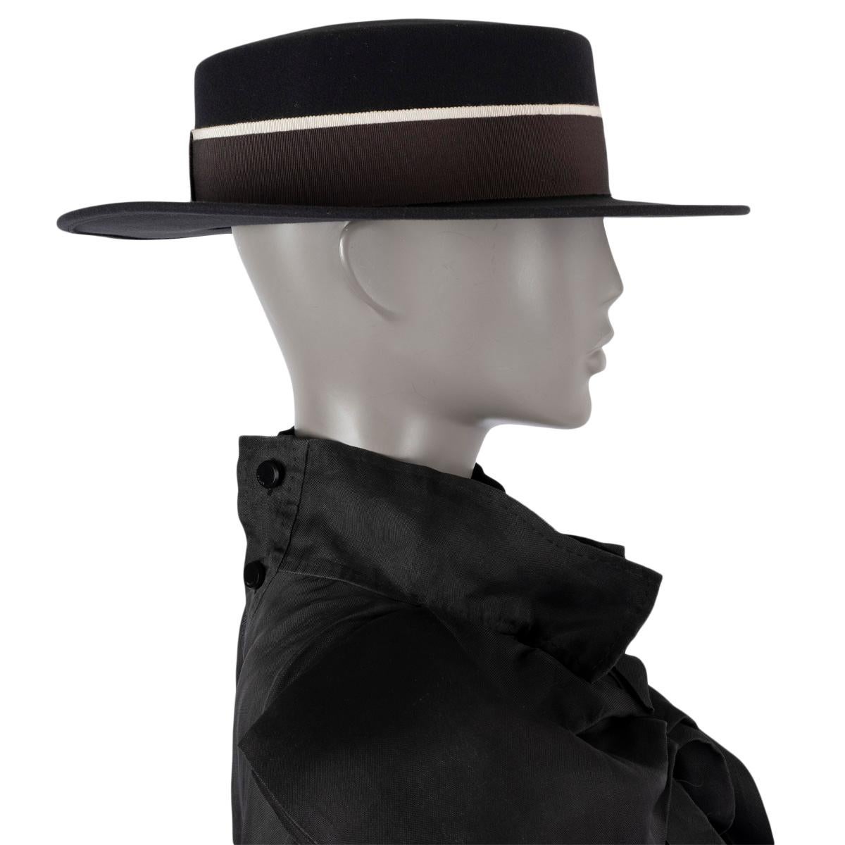 Black MAISON MICHEL black wool felt KIKI Hat L For Sale