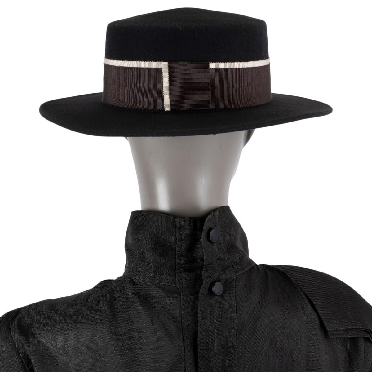 Women's MAISON MICHEL black wool felt KIKI Hat L For Sale