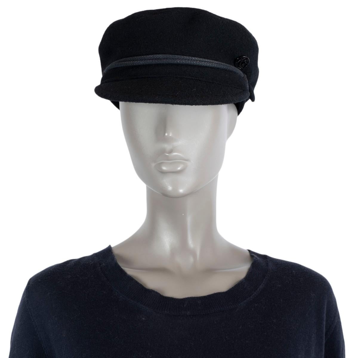100% authentic Maison Michel New Abby sailor cap in black wool with removable braid. Has been worn and is in excellent condition. 

Measurements
Tag Size	M
Inside Circumference	56cm (21.8in)

All our listings include only the listed item unless