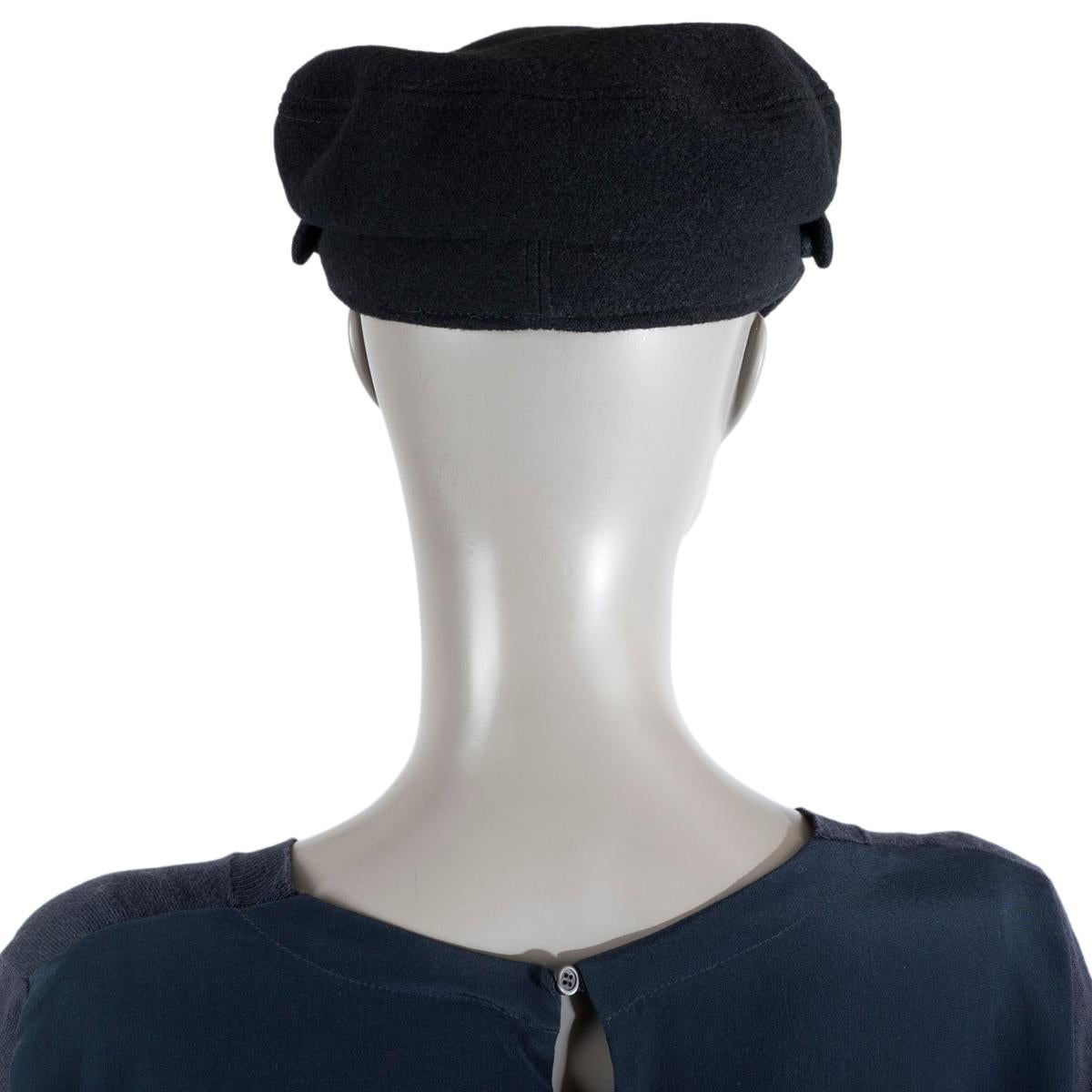 MAISON MICHEL black wool felt NEW ABBY SAILOR CAP Hat M For Sale 1