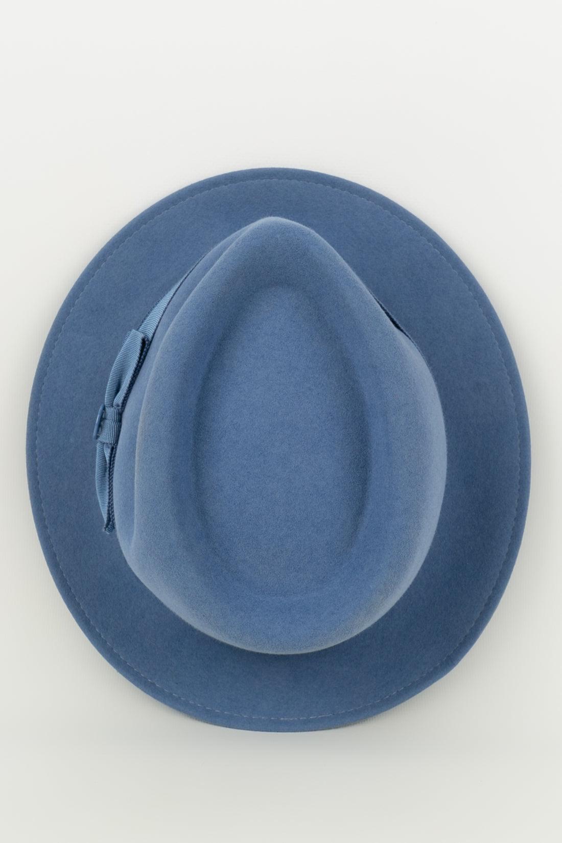 Maison Michel Blue Felt Hat For Sale 2