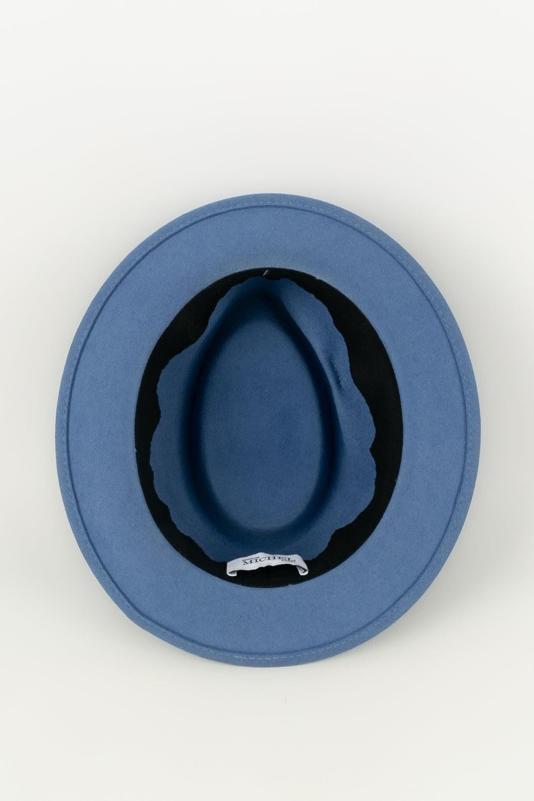 Maison Michel Blue Felt Hat For Sale 3