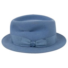 Sombrero de fieltro azul Maison Michel