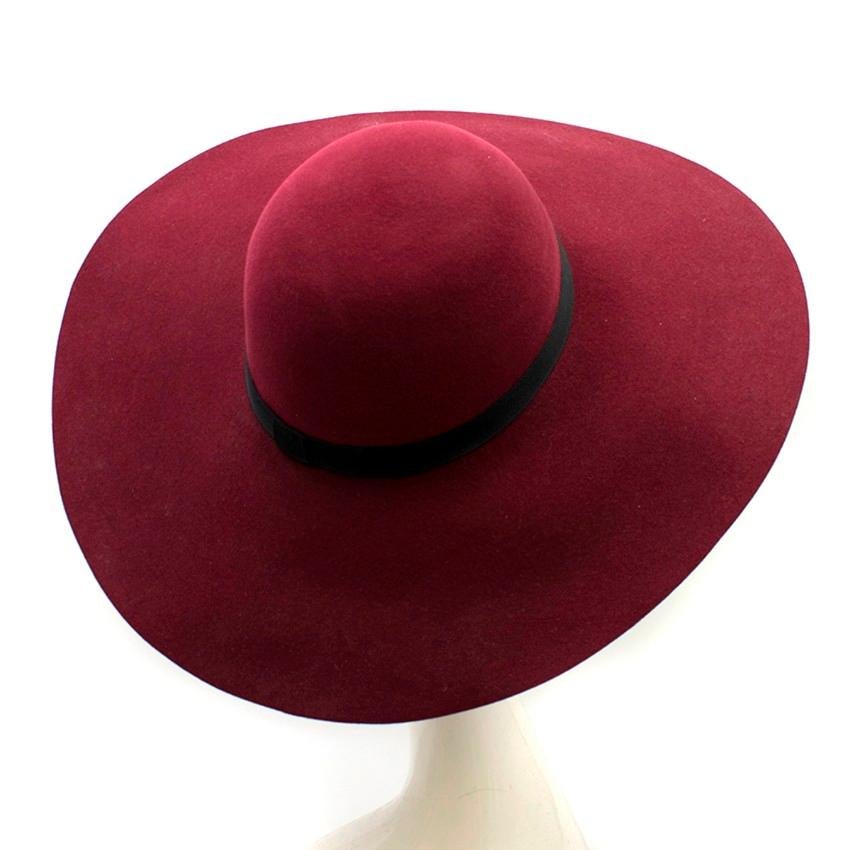 burgundy felt hat