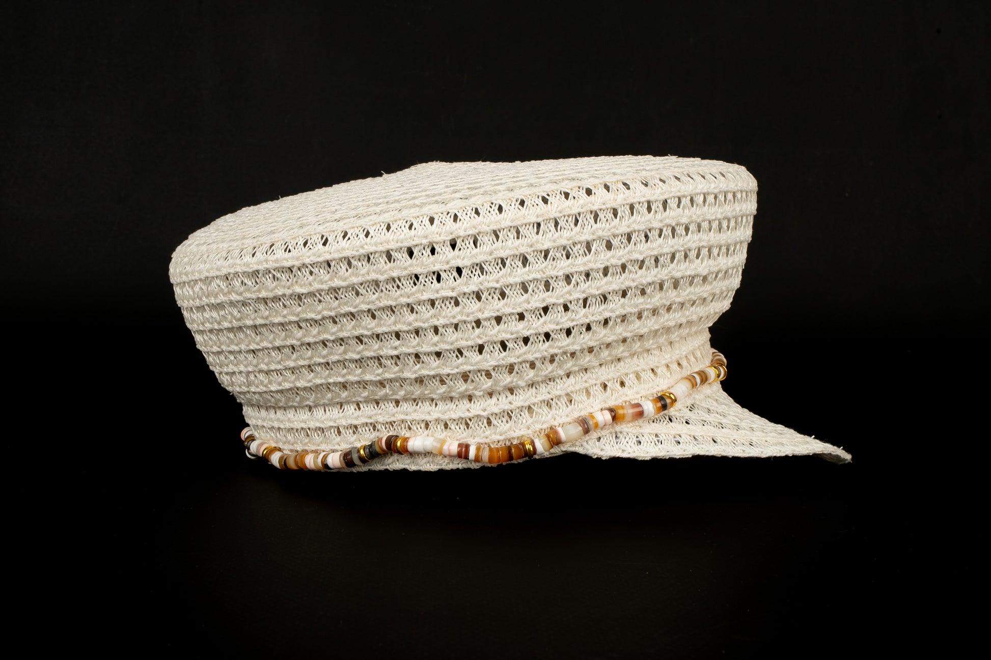 Brown Maison Michel Cotton and Hemp Cap Edged