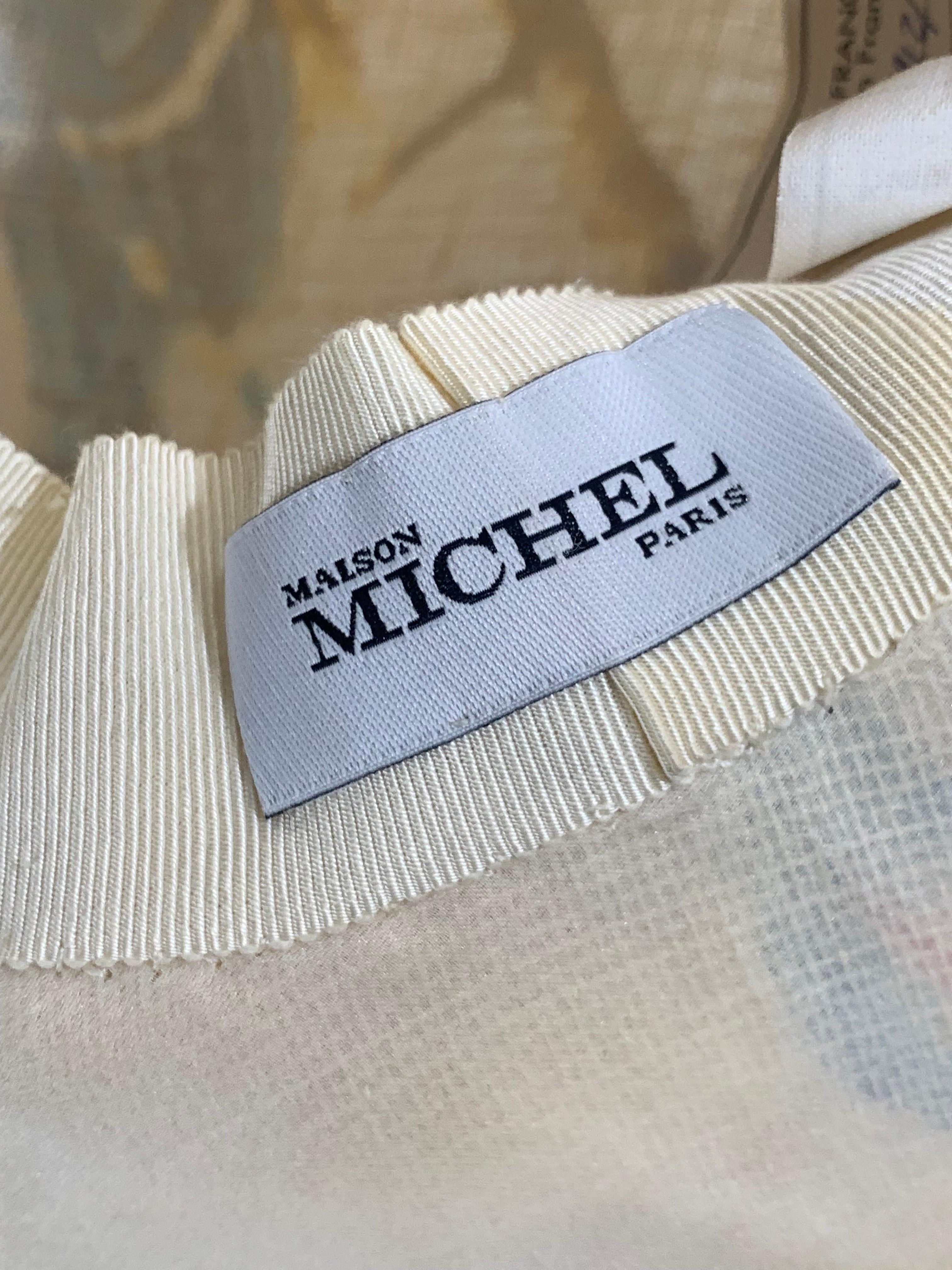 Maison Michel Maßgefertigter riesiger Sommerhut mit Blumendruck aus Roberto Cavalli-Stoff im Angebot 6