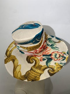 Maison Michel Custom Huge Summer Hat in Roberto Cavalli Floral Print Fabric