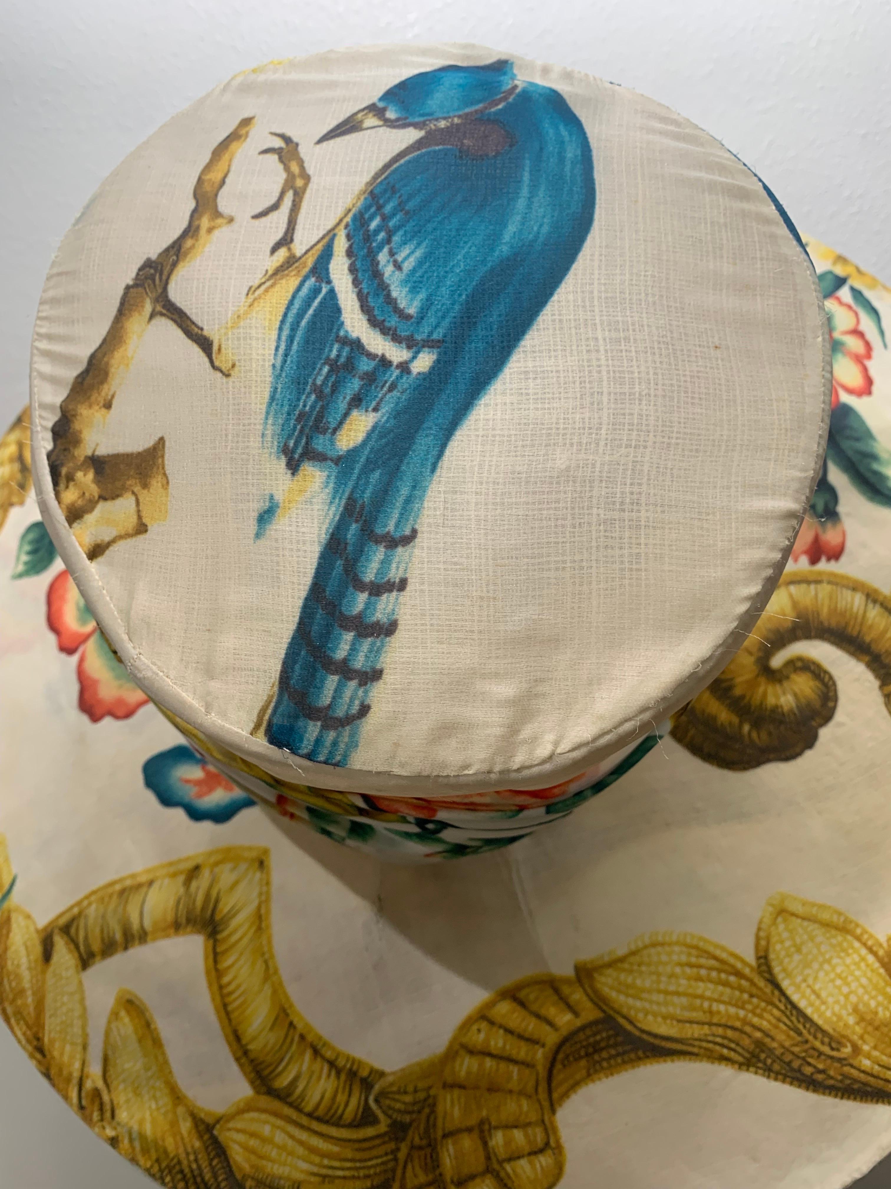 Maison Michel Maßgefertigter riesiger Sommerhut mit Blumendruck aus Roberto Cavalli-Stoff im Angebot 1