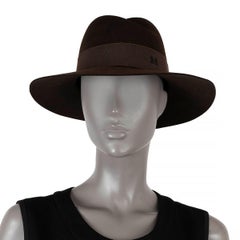 MAISON MICHEL Chapeau VIRGINIE FEDORA en feutre marron foncé M.