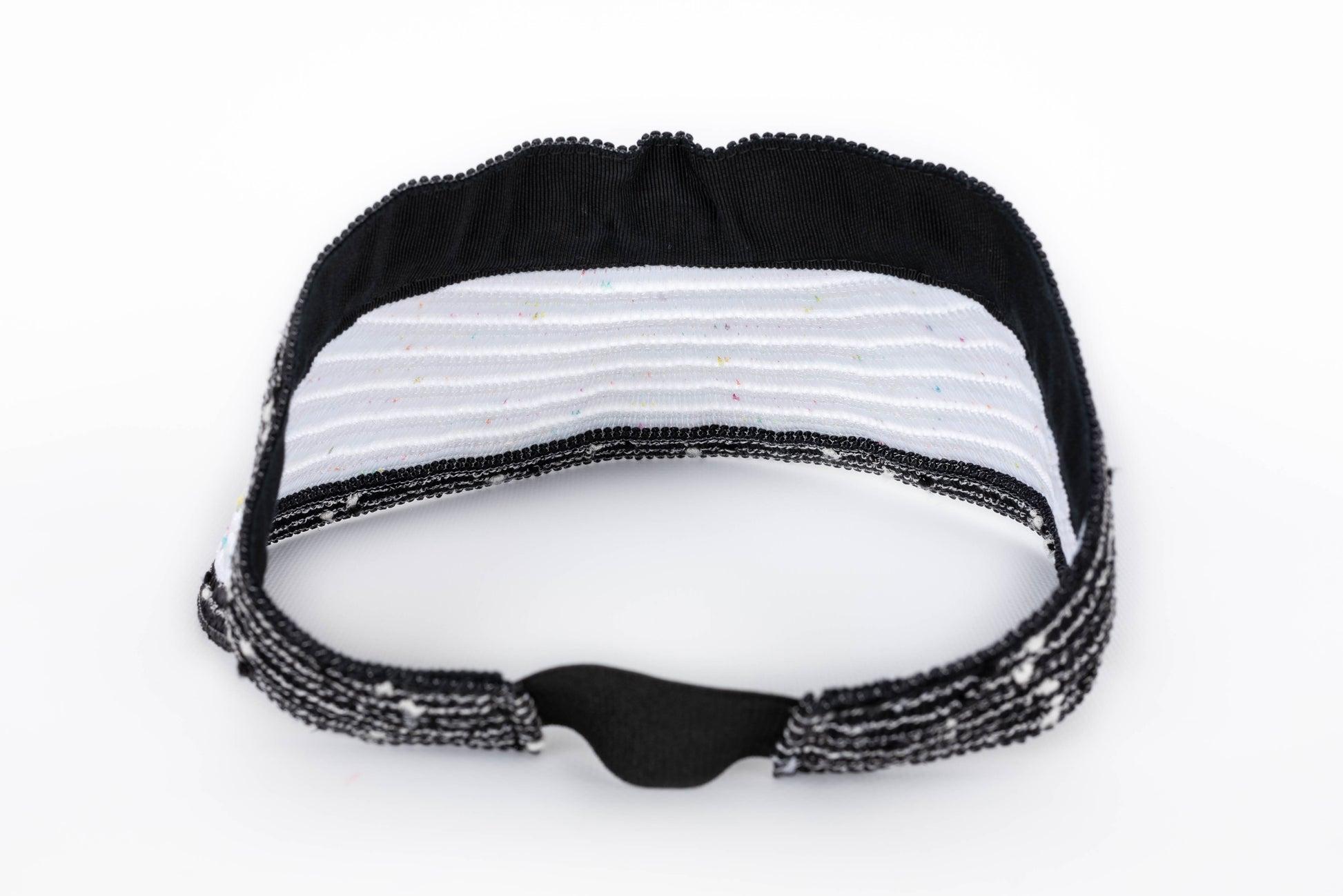 Maison Michel Eyeshade in Black and White Raffia Hat For Sale 2