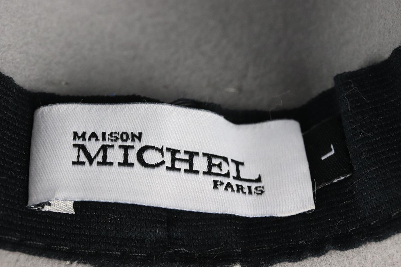 Women's Maison Michel Grosgrain Trimmed Wool Felt Fedora Large