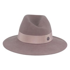 Maison Michel Fedora en feutre de laine garni de gros grains Medium
