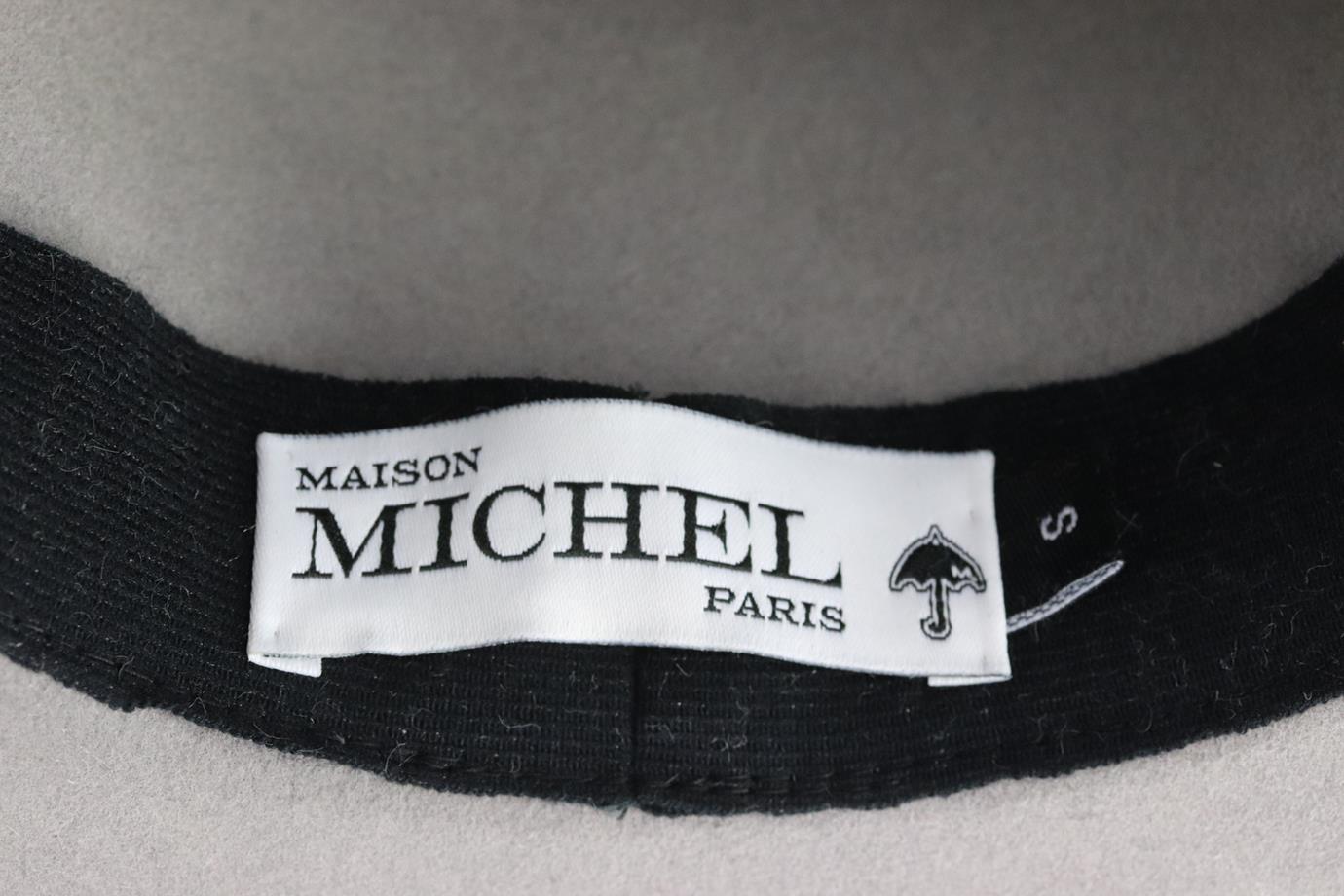Women's Maison Michel Grosgrain Trimmed Wool Felt Fedora Small